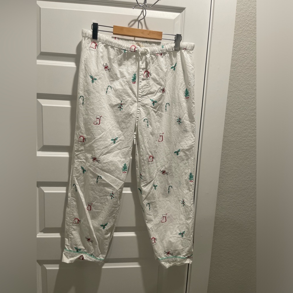 Printfresh back to bed pajama cropped cotton pant L